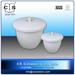 Eisco™ Porcelain Crucible with Lid, Tall Form