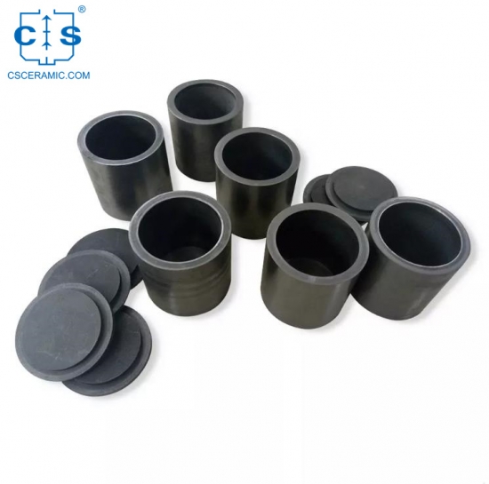 Silicon Carbide Round Crucible Sic Crucible with Lid for high temperature Industry
