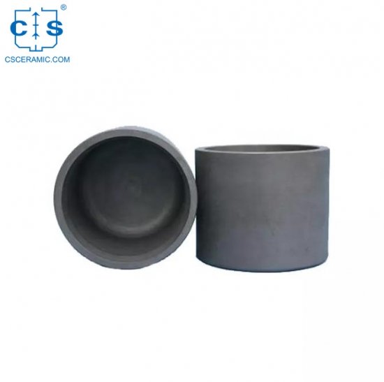Silicon Carbide Round Crucible Sic Crucible with Lid for high temperature Industry